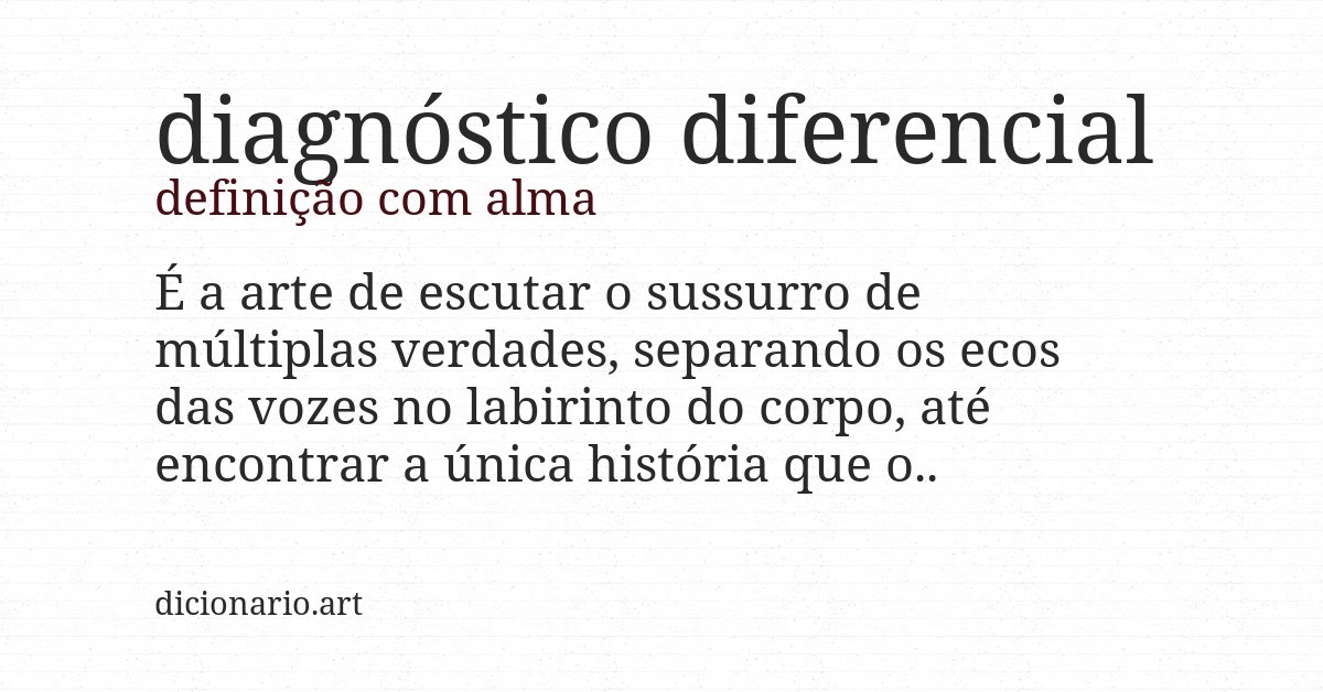 Definição com alma de diagnóstico diferencial