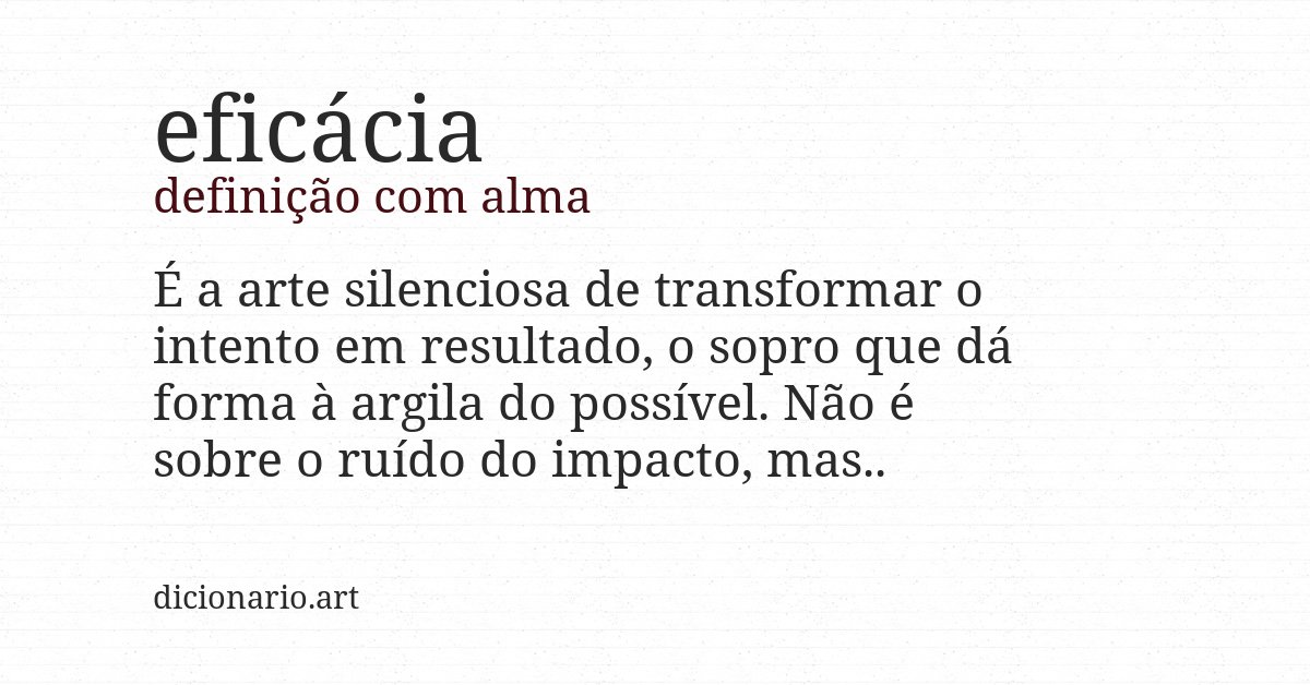 Definição com alma de eficácia