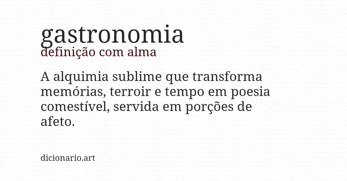 Definição com alma de gastronomia