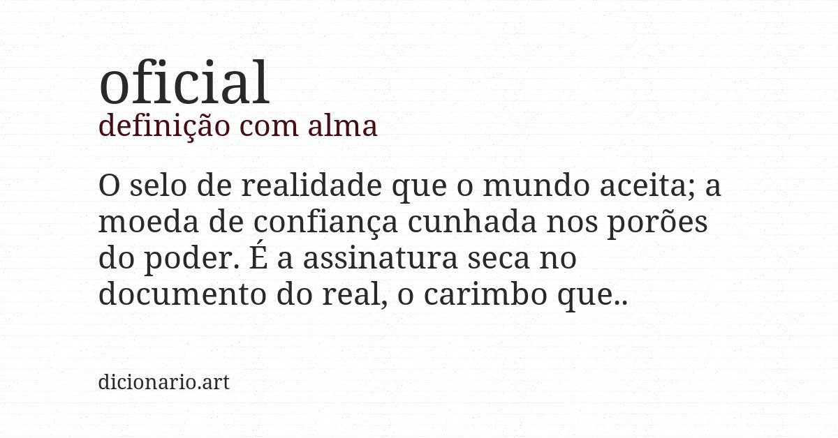 Definição com alma de oficial