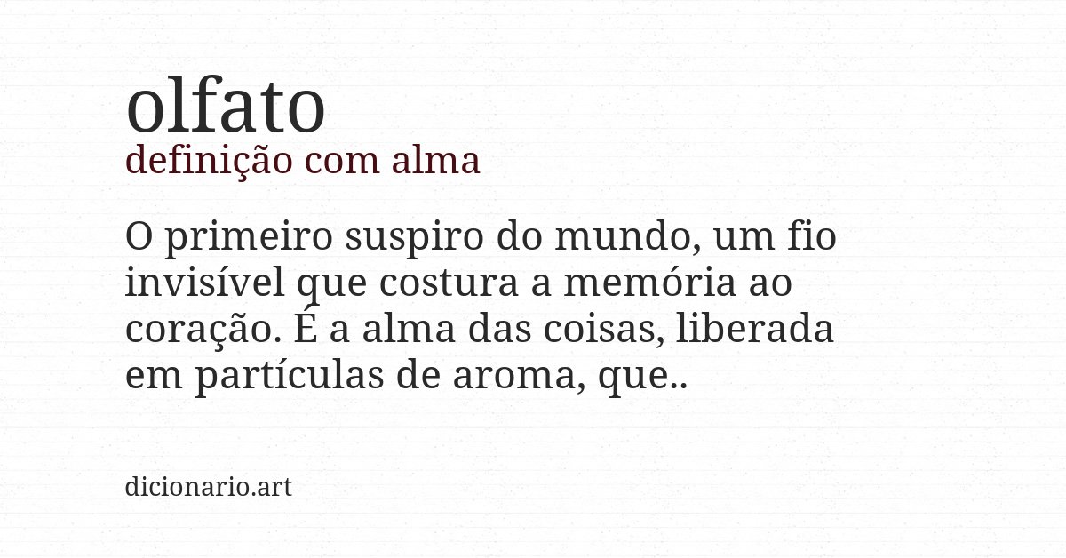 Definição com alma de olfato