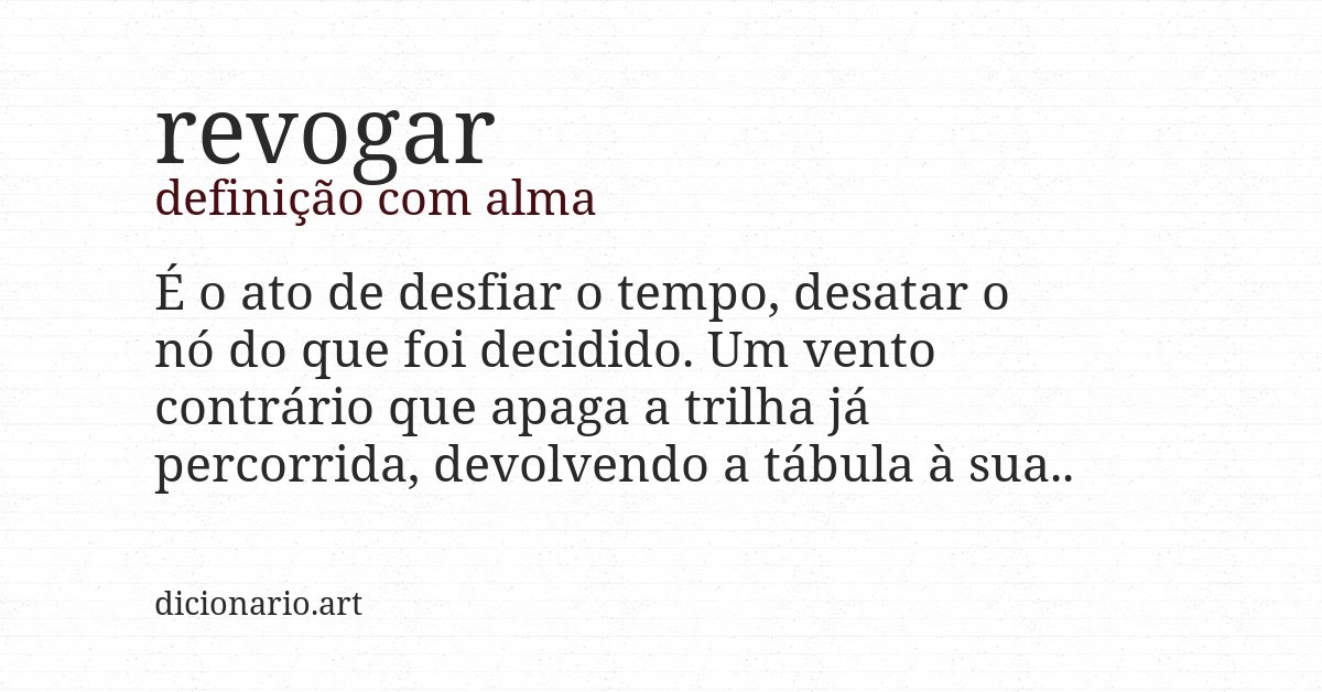 Definição com alma de revogar