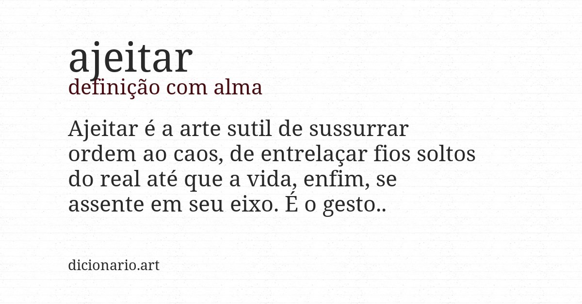 Definição com alma de ajeitar