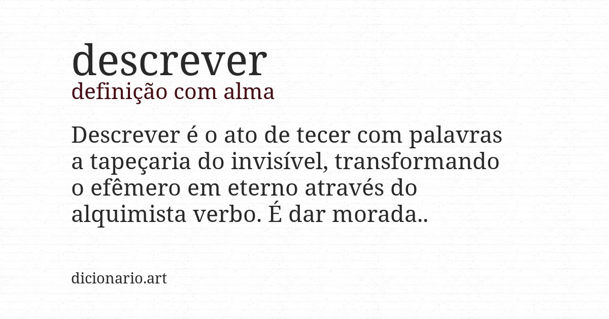 Definição com alma de descrever