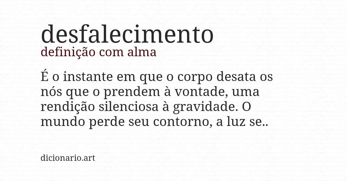 Definição com alma de desfalecimento