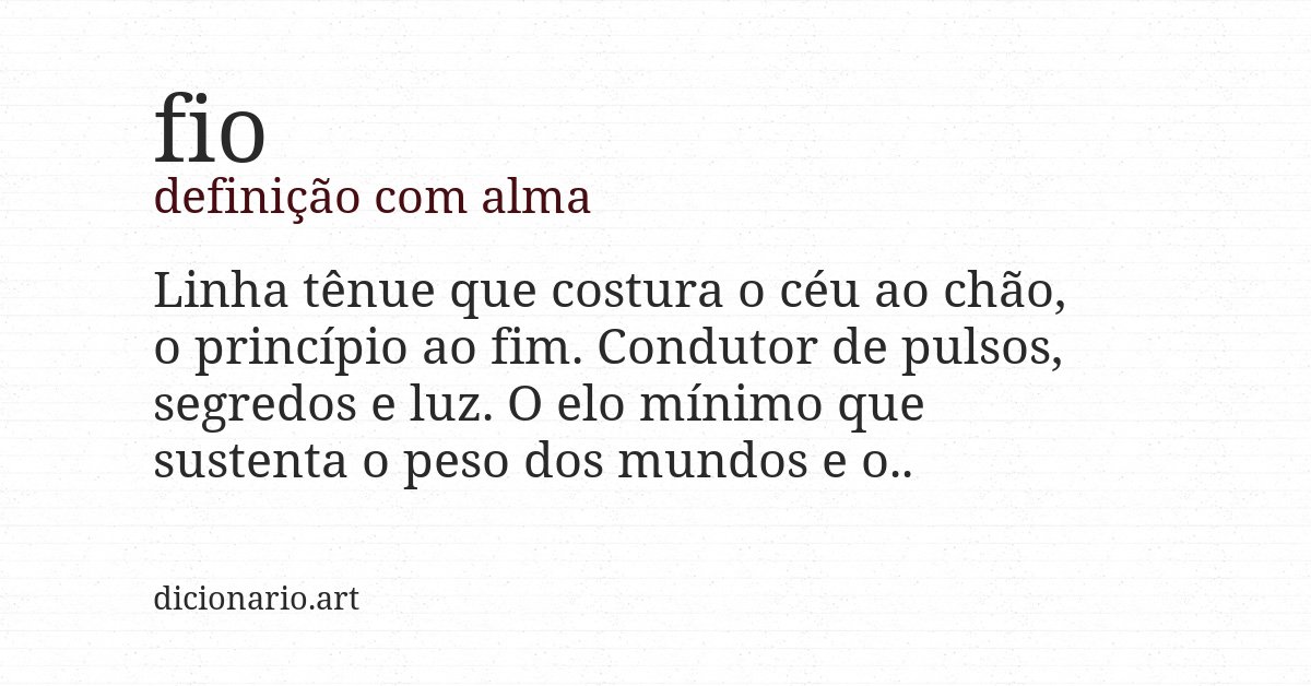 Definição com alma de fio