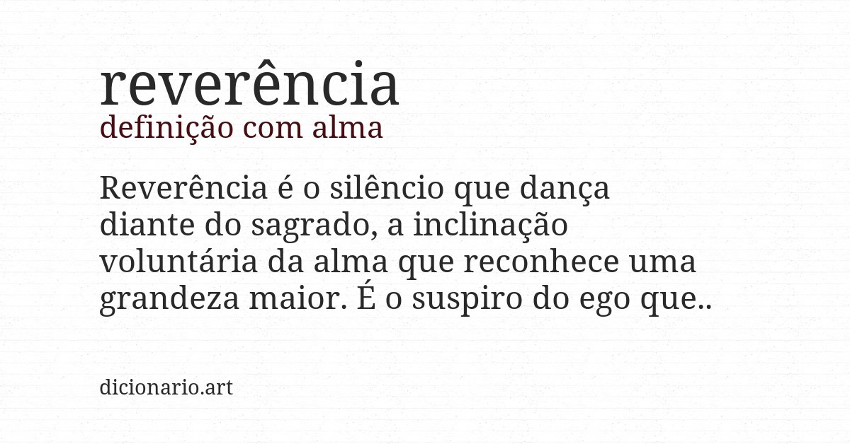 Definição com alma de reverência