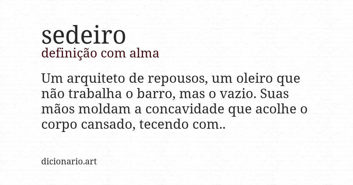 Definição com alma de sedeiro
