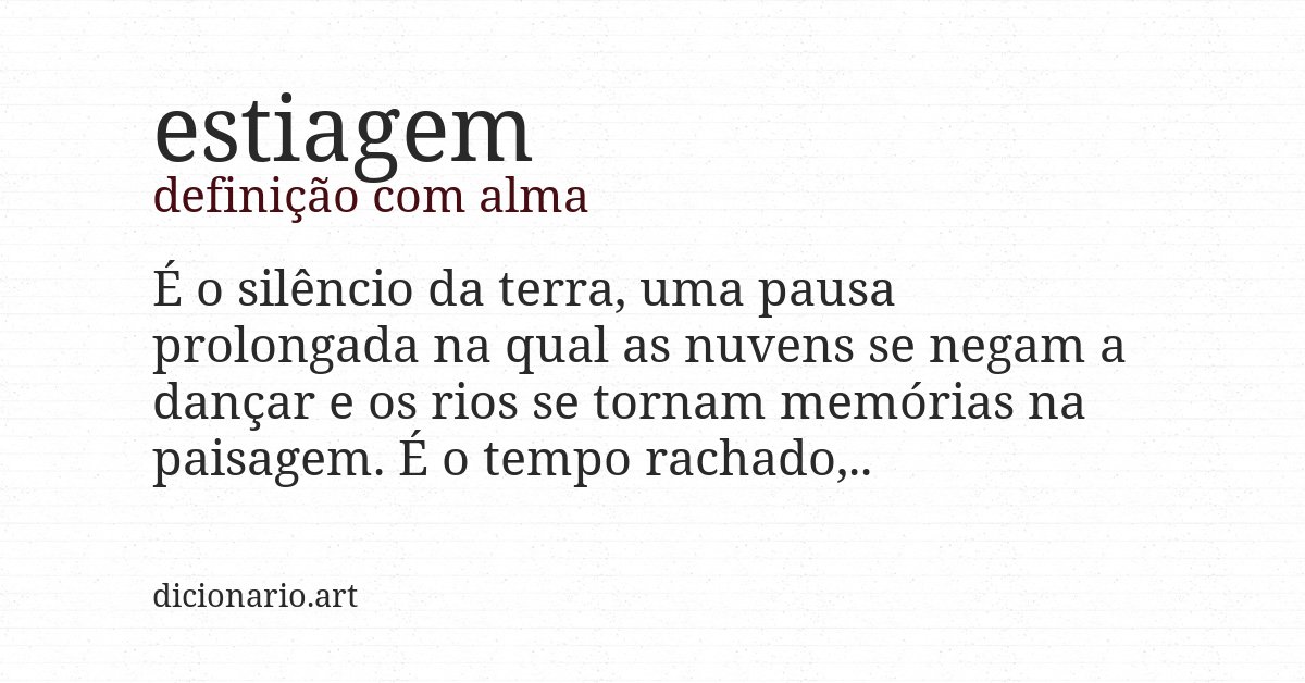 Definição com alma de estiagem