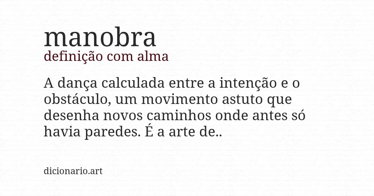 Definição com alma de manobra