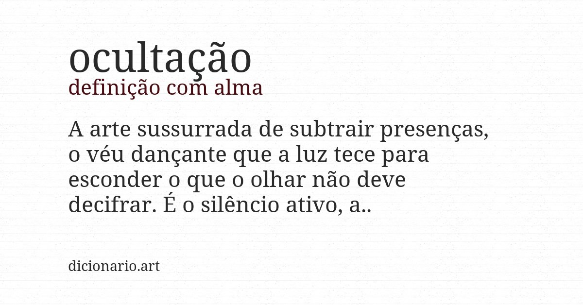 Definição com alma de ocultação