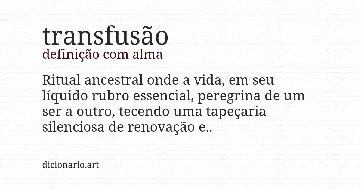 Definição com alma de transfusão