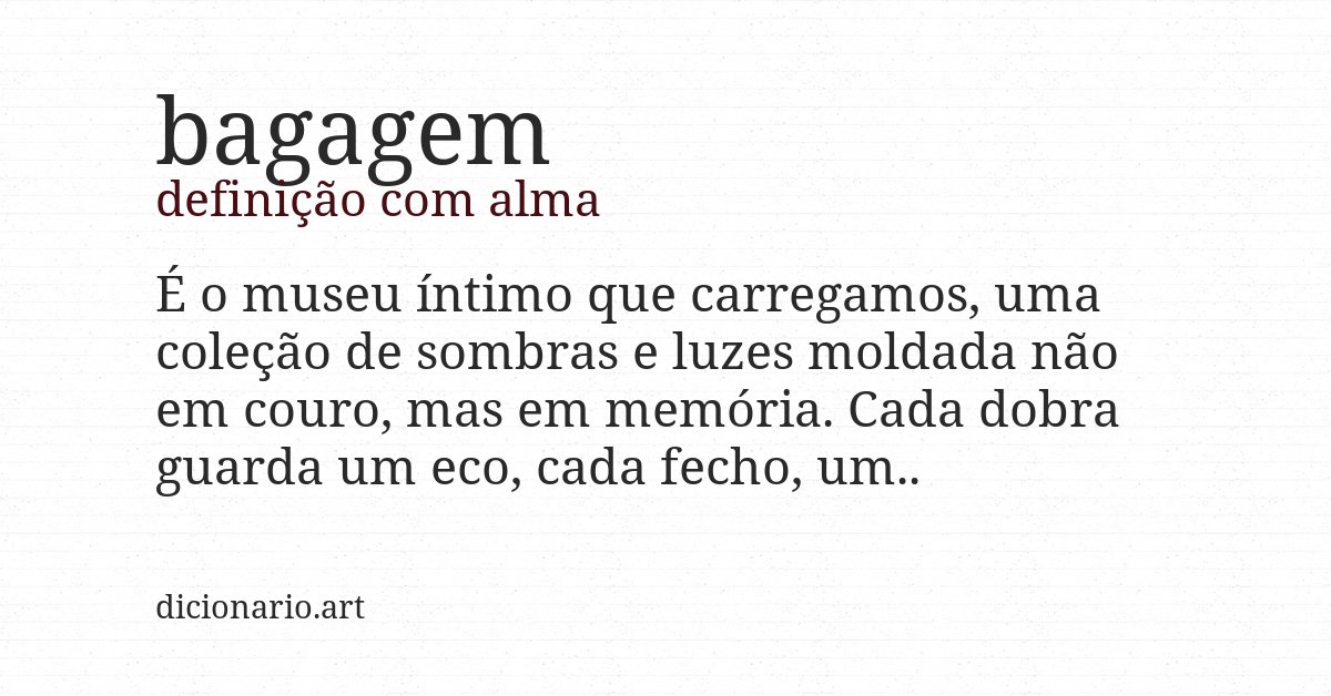 Definição com alma de bagagem