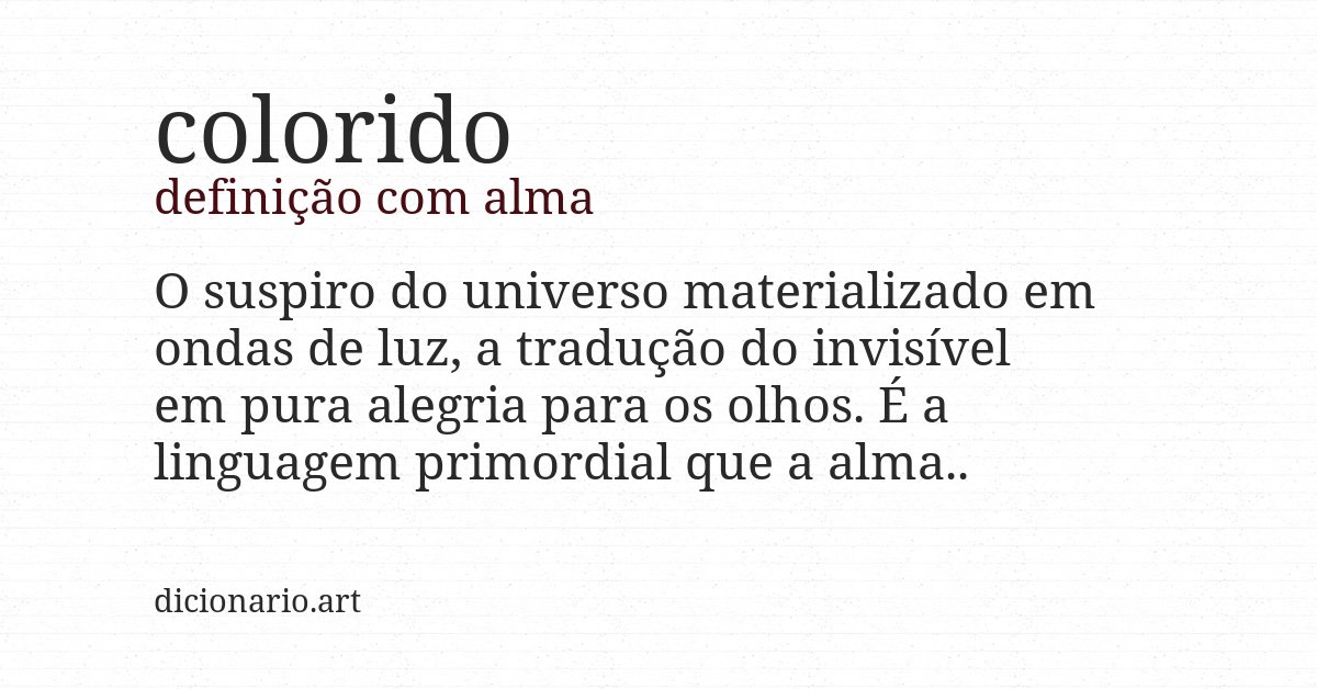 Definição com alma de colorido