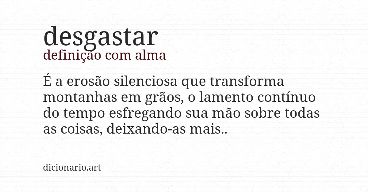 Definição com alma de desgastar