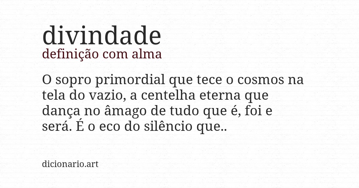 Definição com alma de divindade