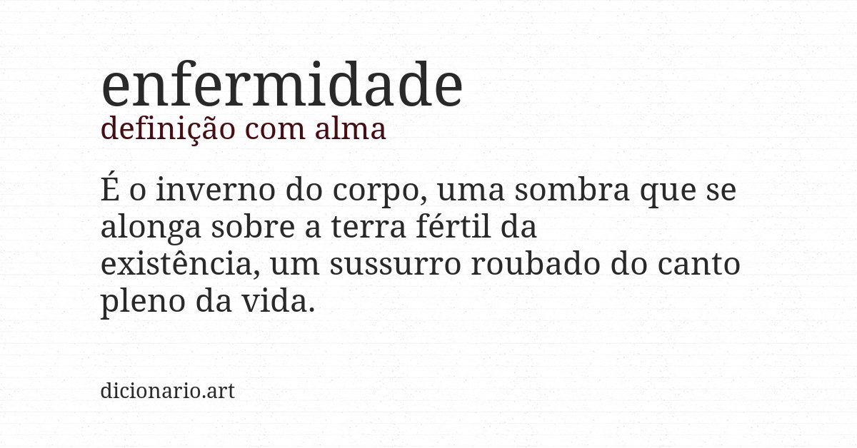 Definição com alma de enfermidade