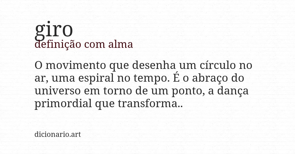 Definição com alma de giro