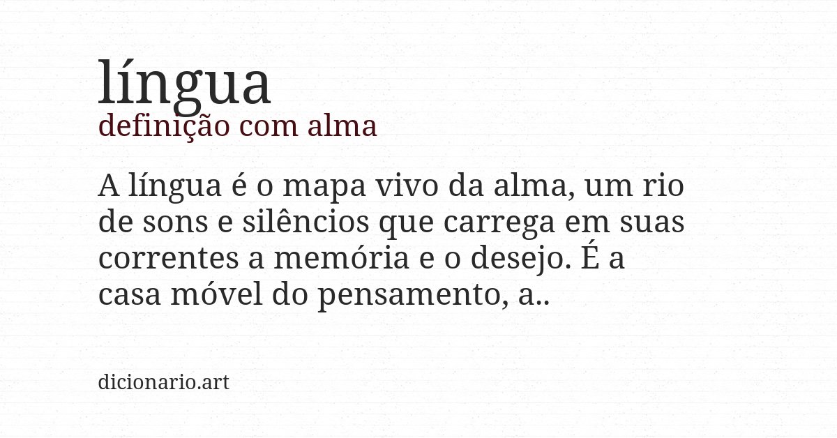Definição com alma de língua