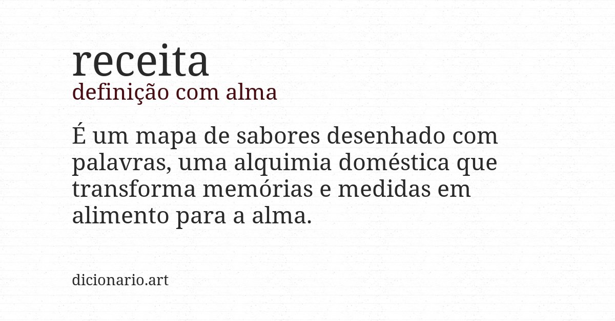 Definição com alma de receita