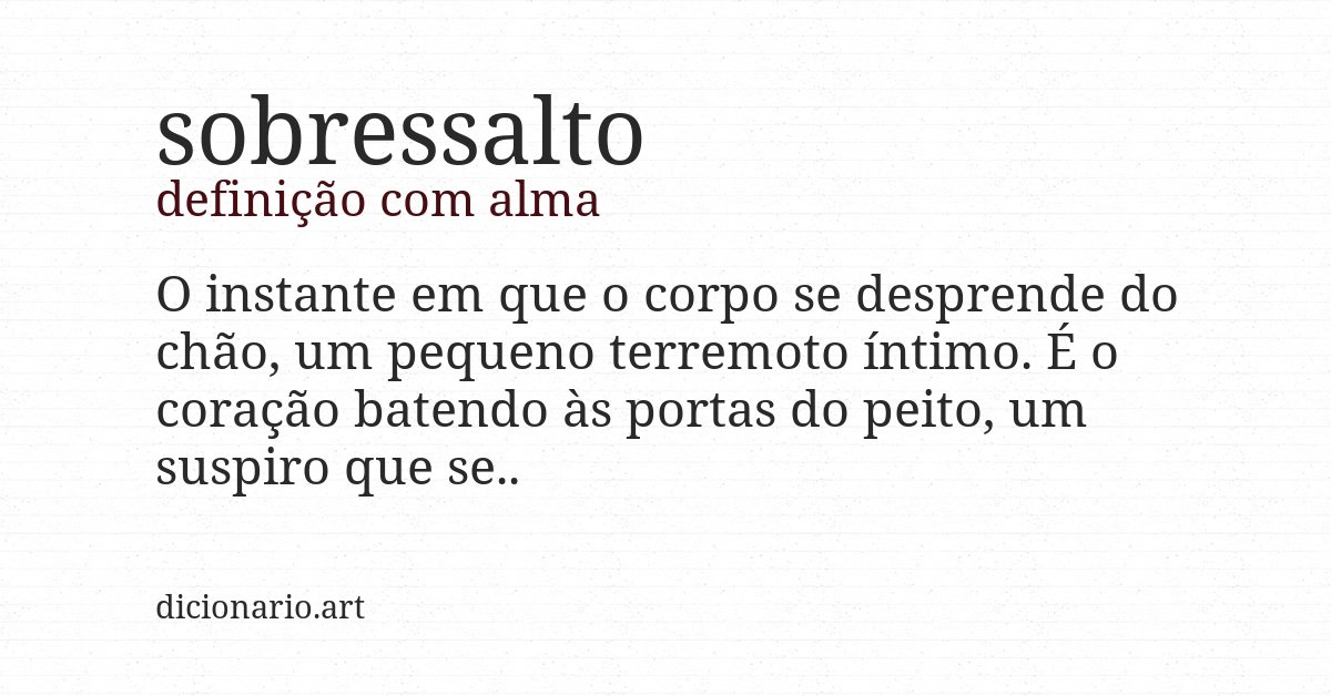 Definição com alma de sobressalto