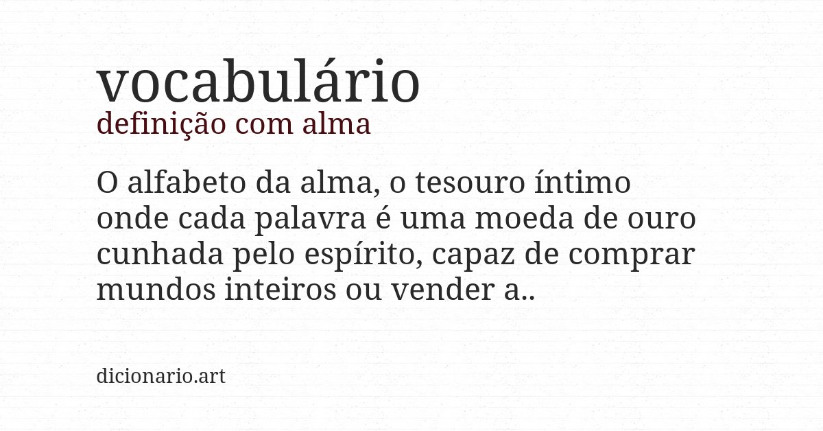 Definição com alma de vocabulário