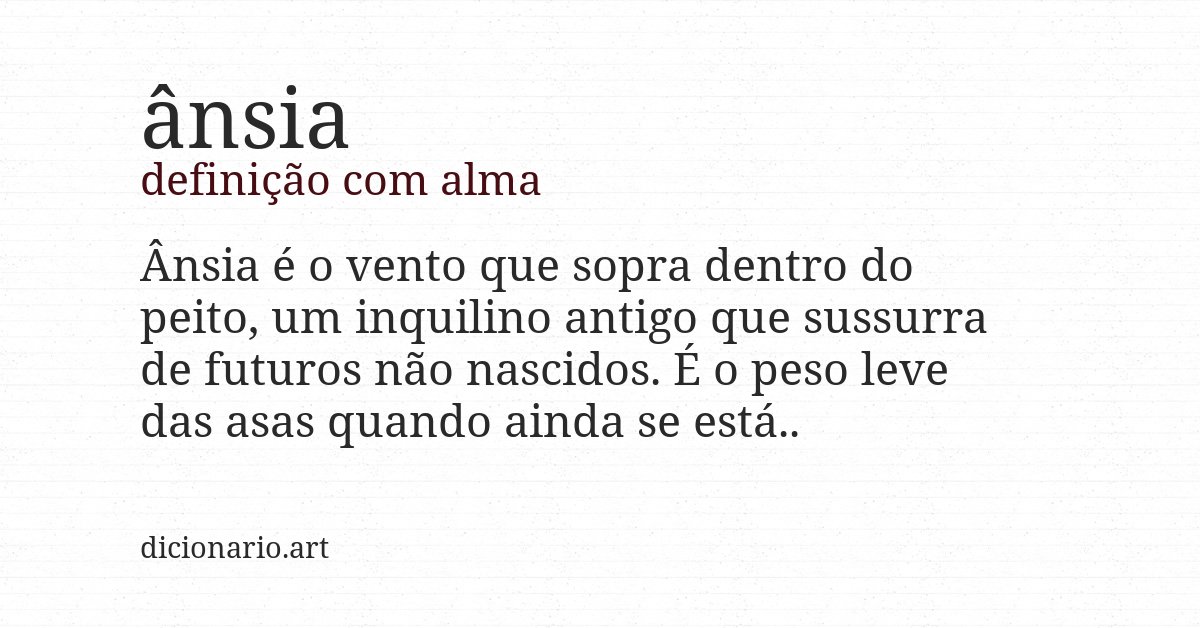 Definição com alma de ânsia