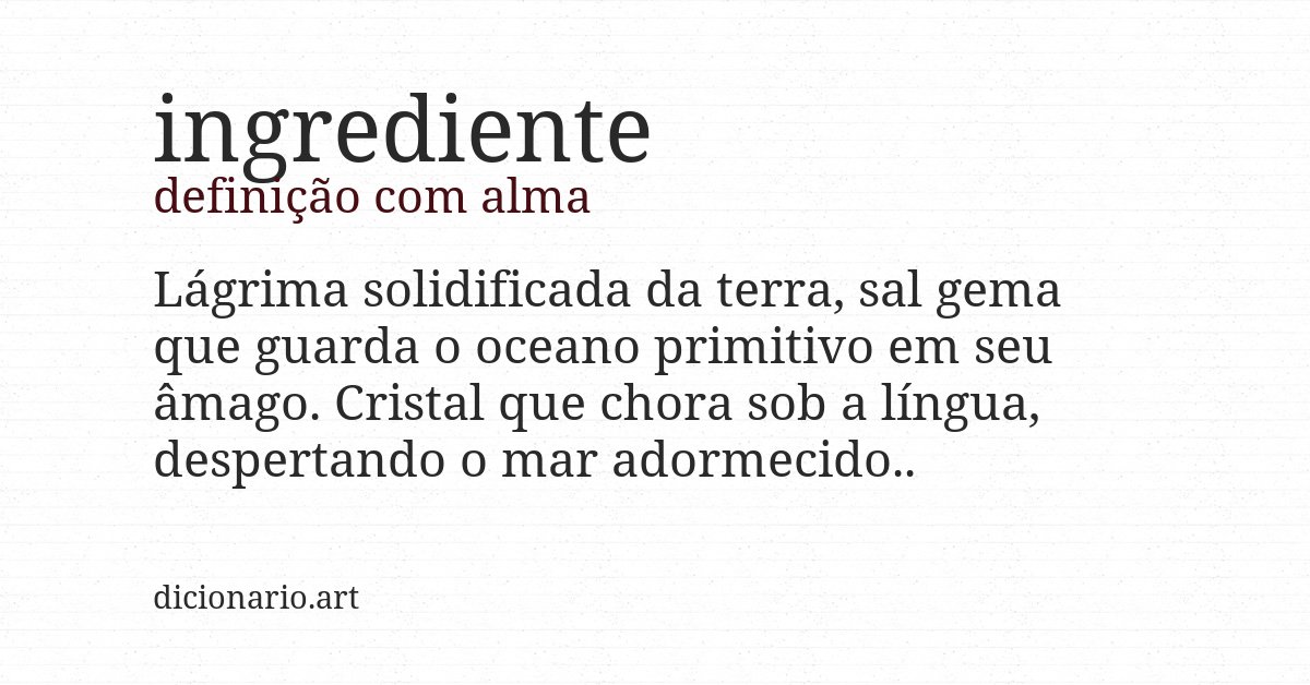 Definição com alma de ingrediente