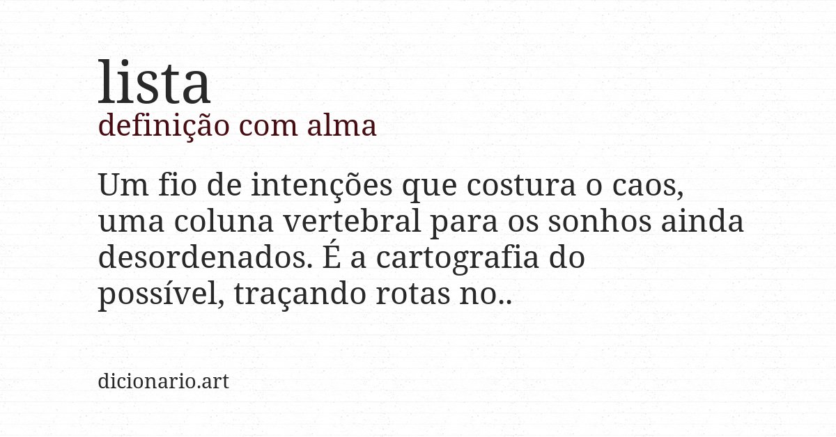 Definição com alma de lista