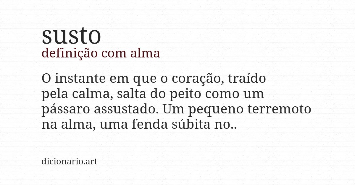 Definição com alma de susto