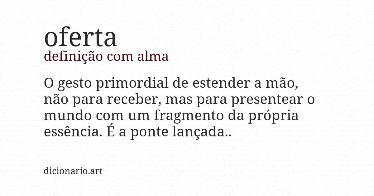 Definição com alma de oferta