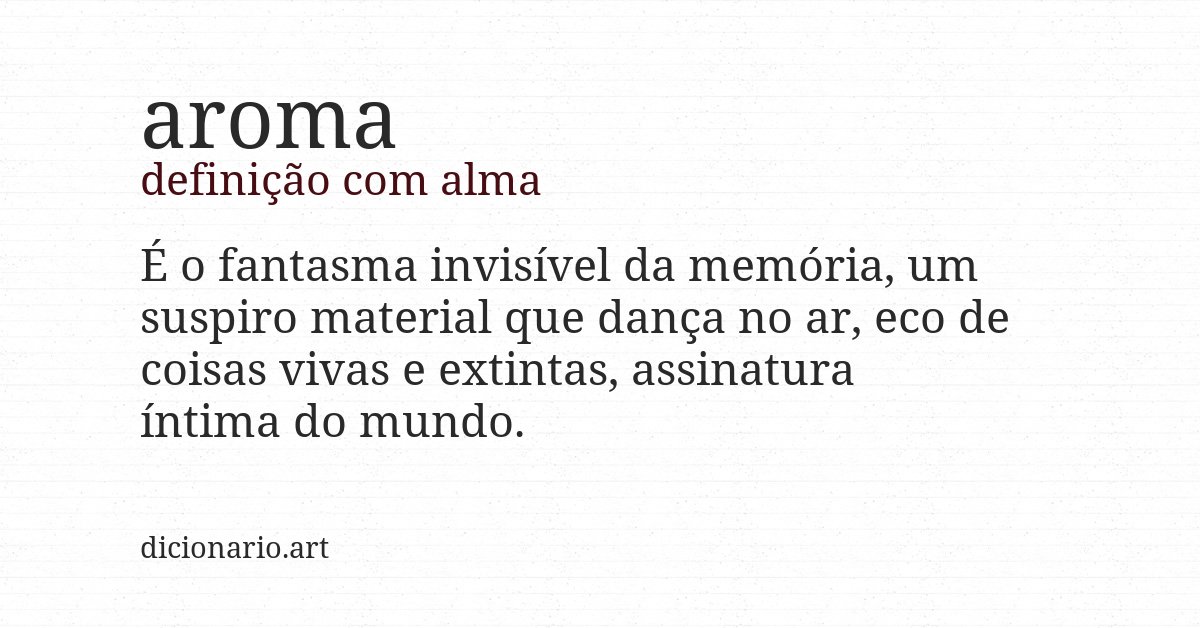 Definição com alma de aroma