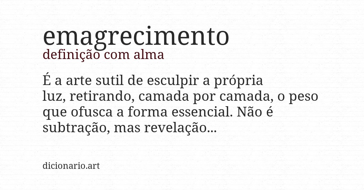 Definição com alma de emagrecimento