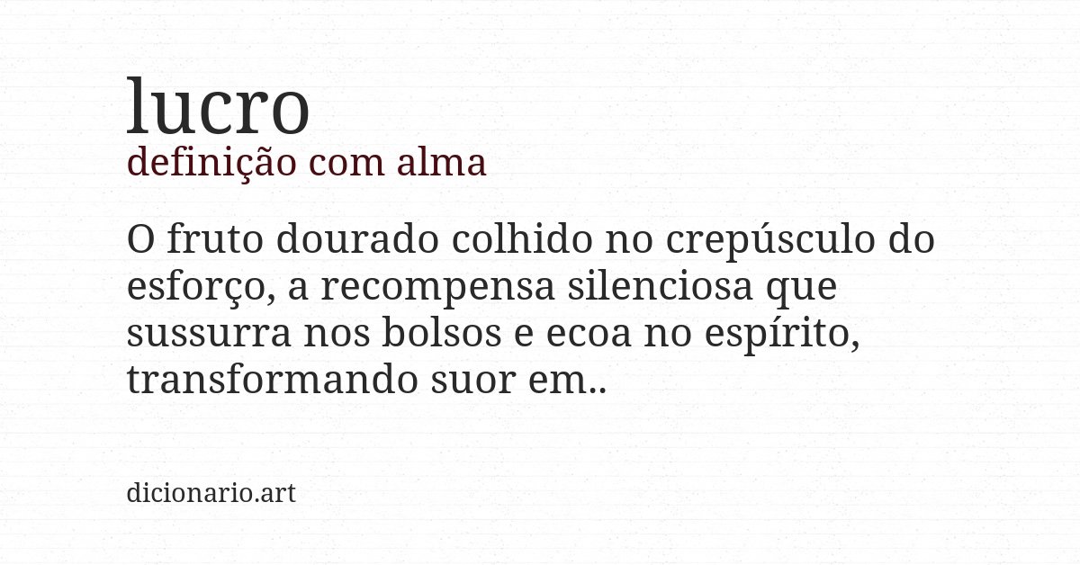 Definição com alma de lucro