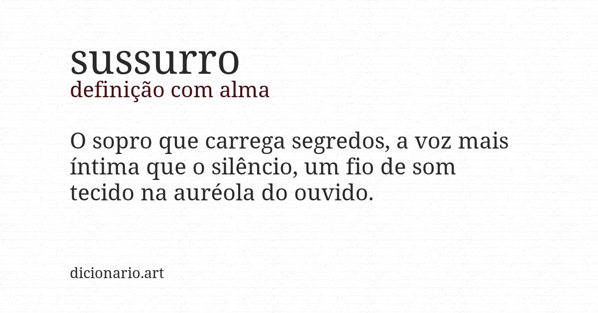 Definição com alma de sussurro
