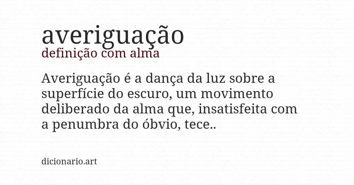 Definição com alma de averiguação