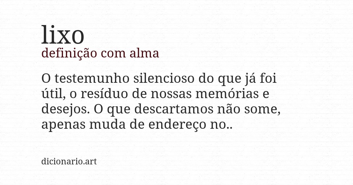 Definição com alma de lixo