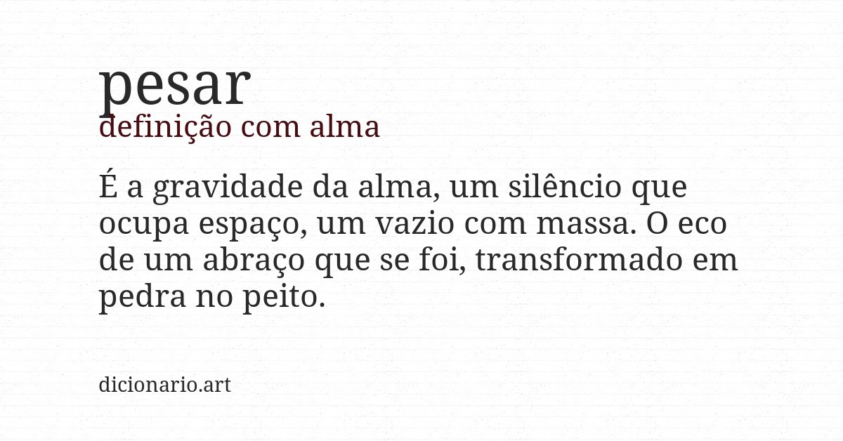 Definição com alma de pesar