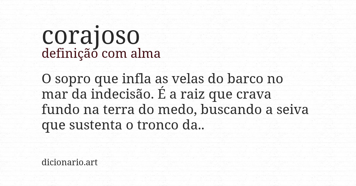 Definição com alma de corajoso