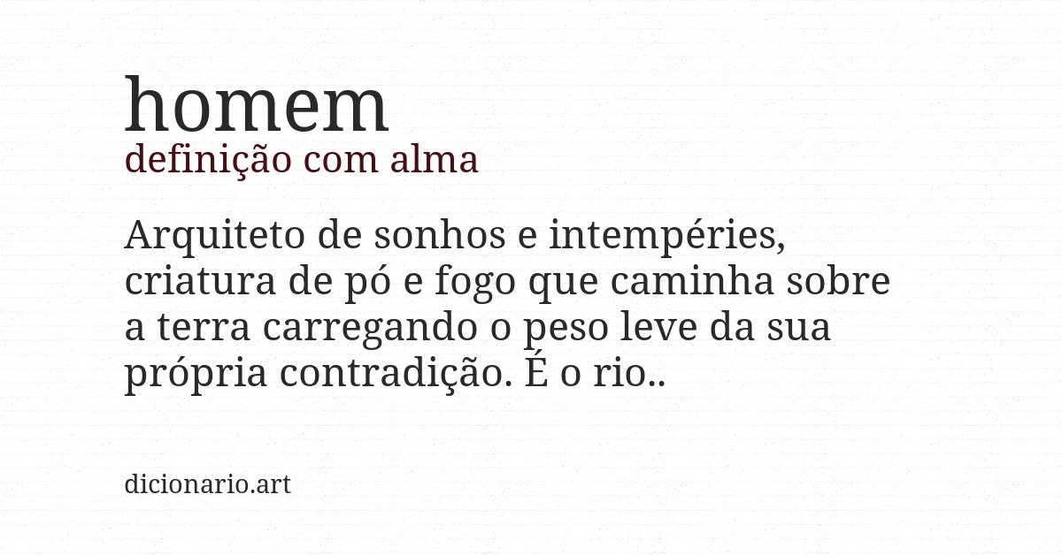 Definição com alma de homem