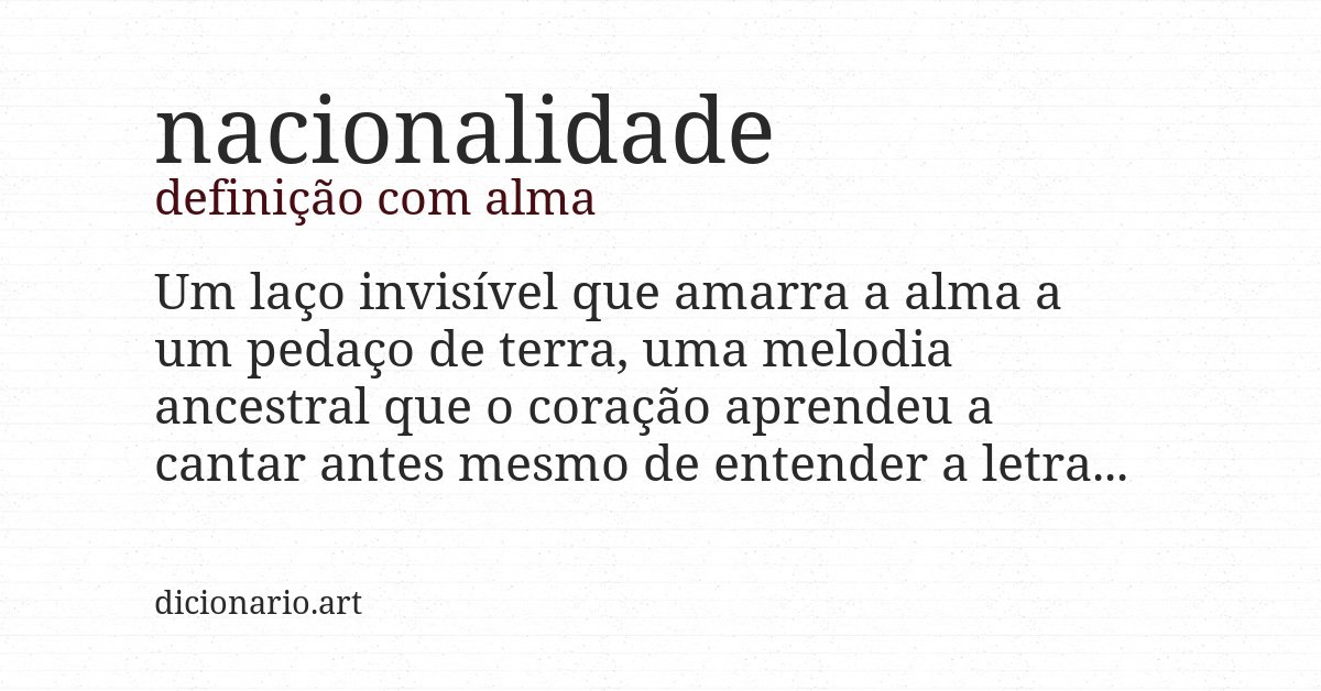 Definição com alma de nacionalidade