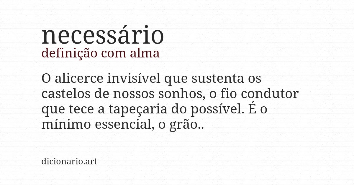 Definição com alma de necessário