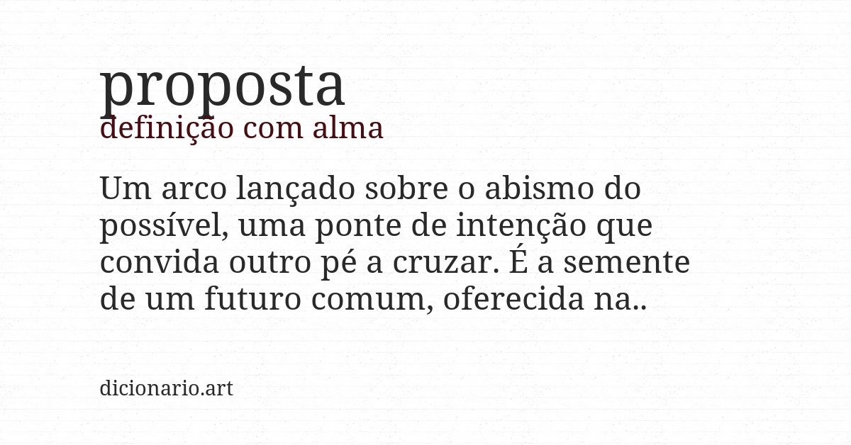 Definição com alma de proposta
