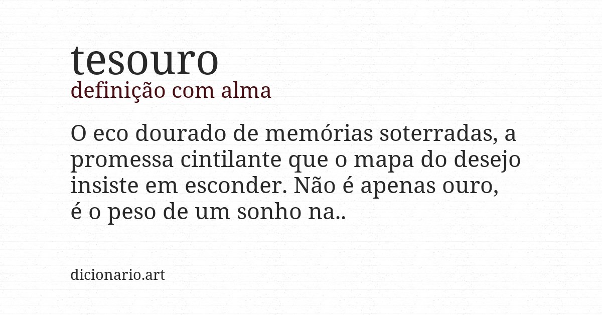 Definição com alma de tesouro