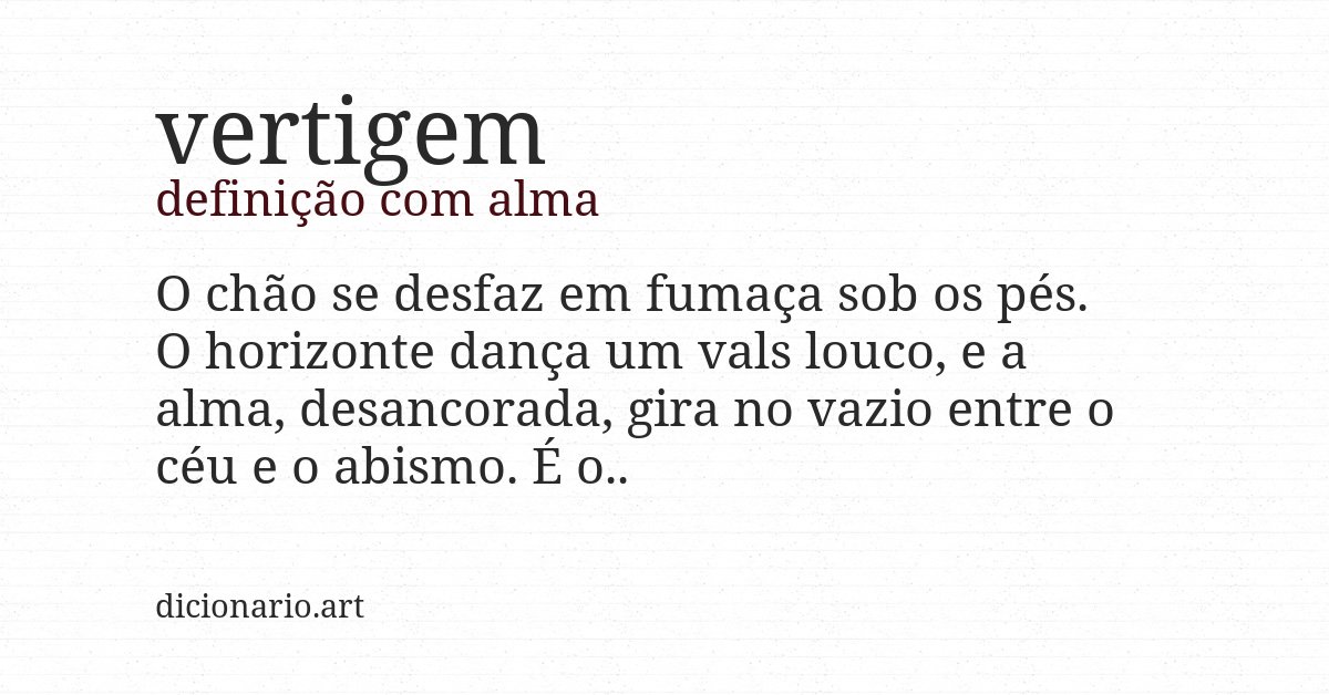 Definição com alma de vertigem