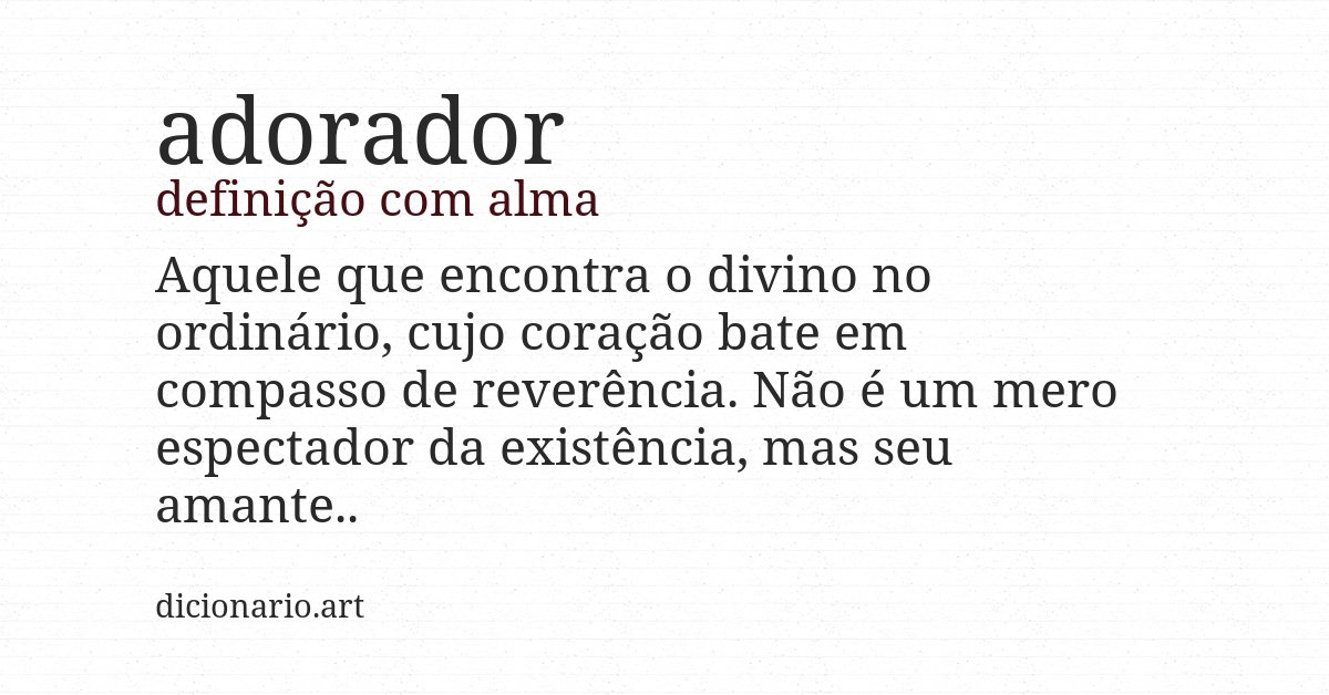 Definição com alma de adorador