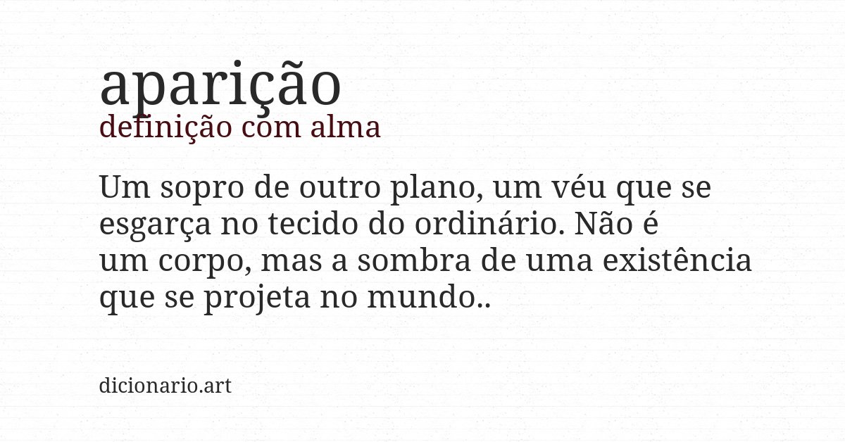 Definição com alma de aparição