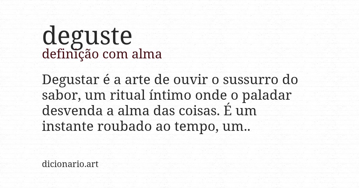 Definição com alma de deguste