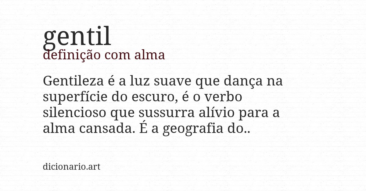 Definição com alma de gentil