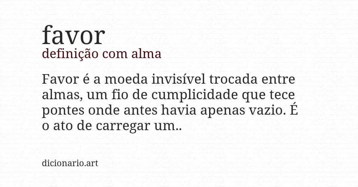 Definição com alma de favor